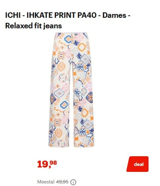 ICHI - IHKATE PRINT PA40 - Dames - Relaxed fit jeans