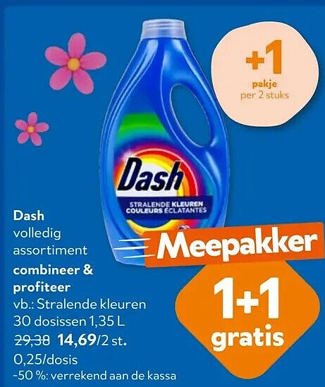 Dash Stralende kleuren 30 dosissen 1,35 L