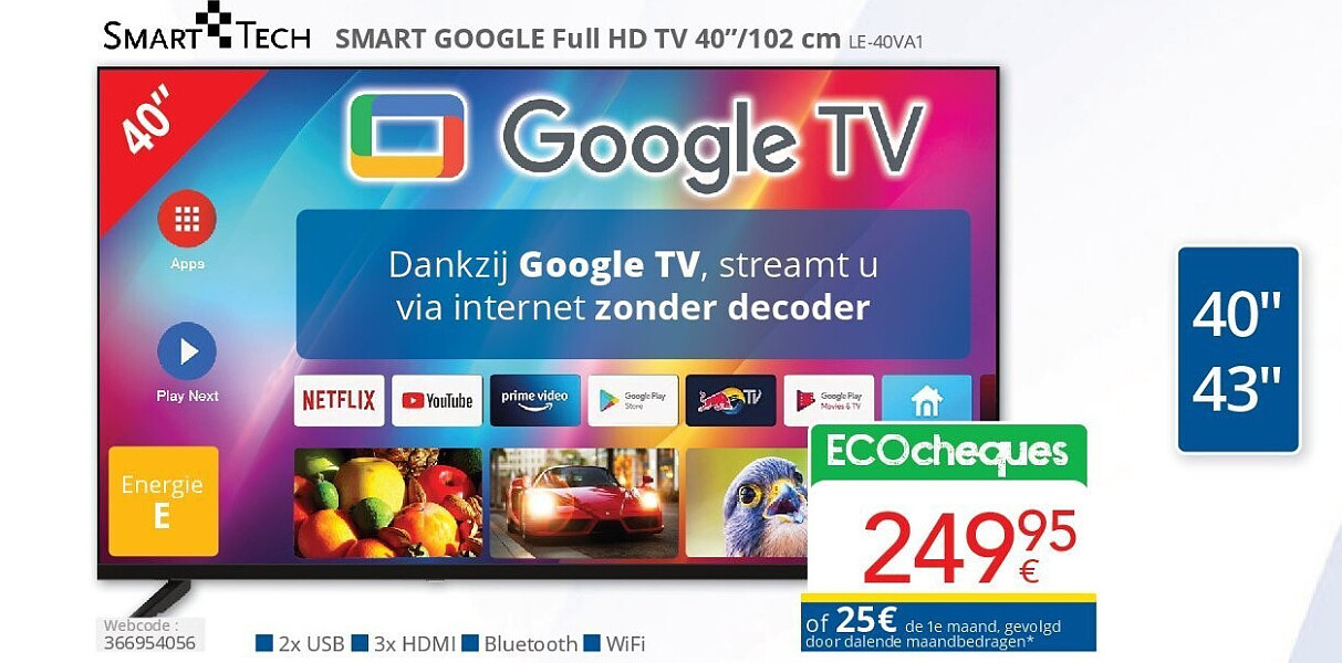 Smart Tech SMART GOOGLE Full HD TV 40’’/102 cm LE-40VA1
