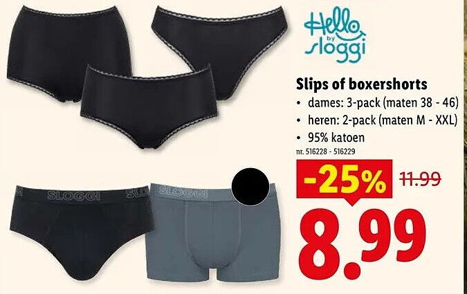 Slips of boxershorts