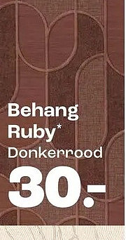 Behang Ruby Donkerrood