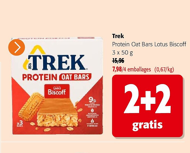 Trek Protein Oat Bars Lotus Biscoff 3 x 50 g