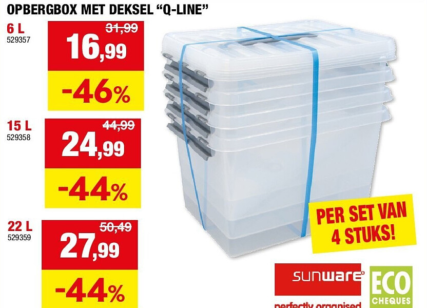 OPBERGBOX MET DEKSEL “Q-LINE” 6 L
