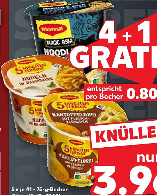 5-Minuten-Terrine oder Magic Asia Noodles, 4+1 gratis