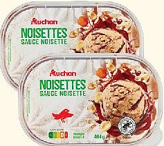 Glace noisettes Auchan