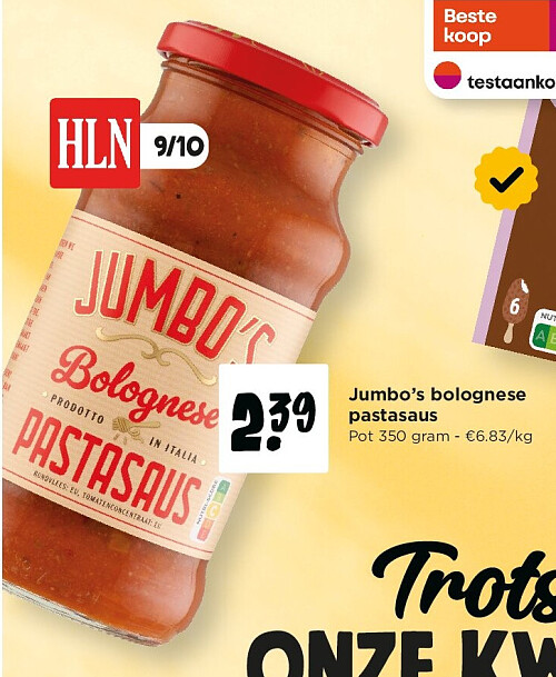 Jumbo’s bolognese pastasaus