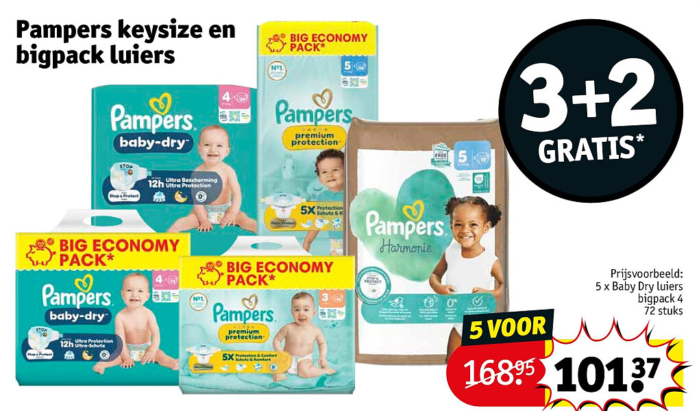 Pampers keysize en bigpack luiers