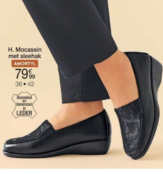 Mocassin met sleehak