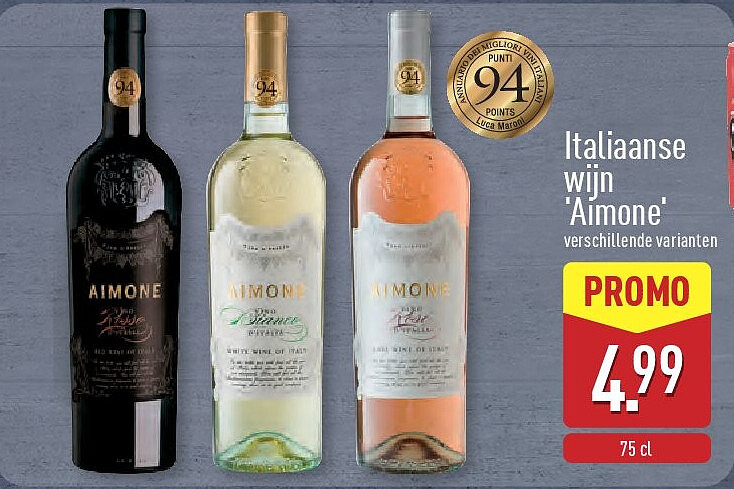 Italiaanse wijn 'Aimone'