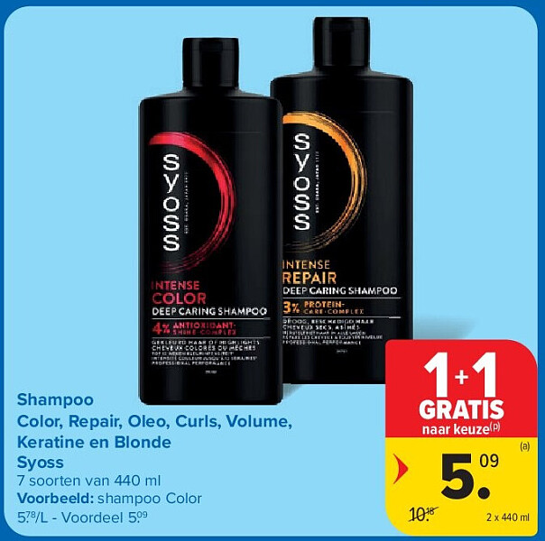 Shampoo Color, Repair, Oleo, Curls, Volume, Keratine en Blonde Syoss
