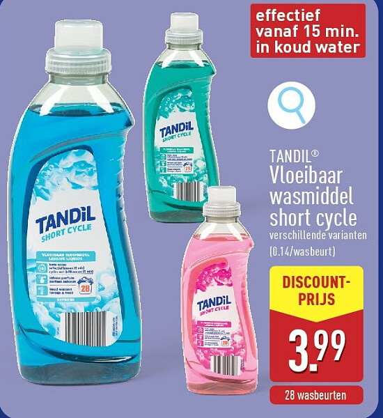 Vloeibaar wasmiddel short cycle