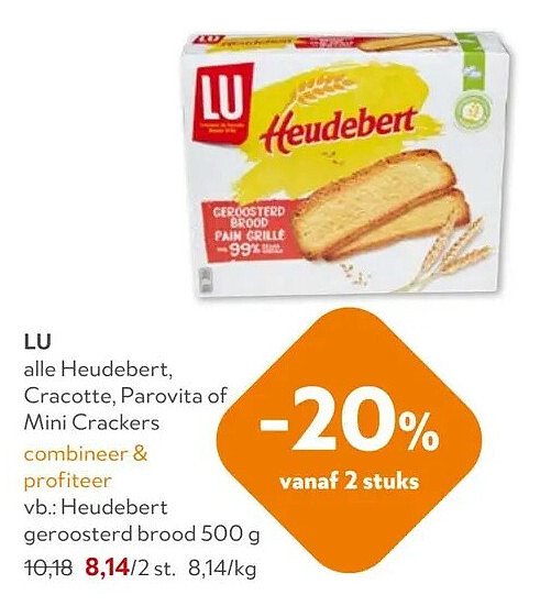 LU Heudebert geroosterd brood 500 g
