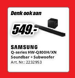 Q-series HW-Q800H/XN Soundbar + Subwoofer