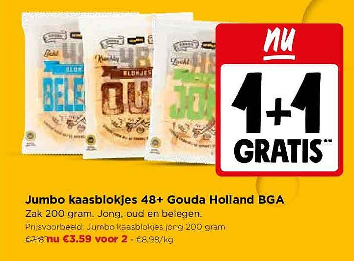 Jumbo kaasblokjes 48+ Gouda Holland BGA