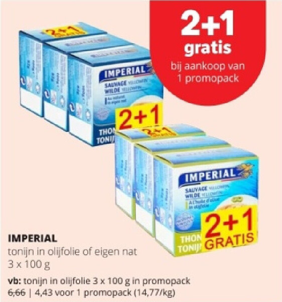 IMPERIAL tonijn in olijfolie 3 x 100 g in promopack