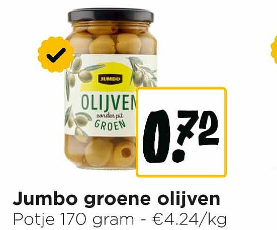 Jumbo groene olijven