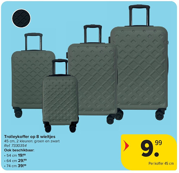 Trolleykoffer op 8 wieltjes