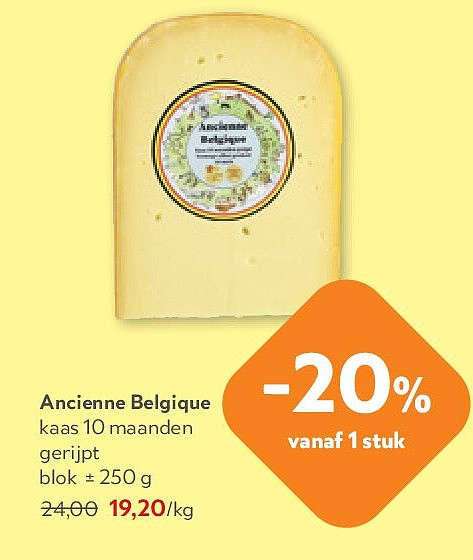 Ancienne Belgique kaas 10 maanden gerijpt blok ± 250 g