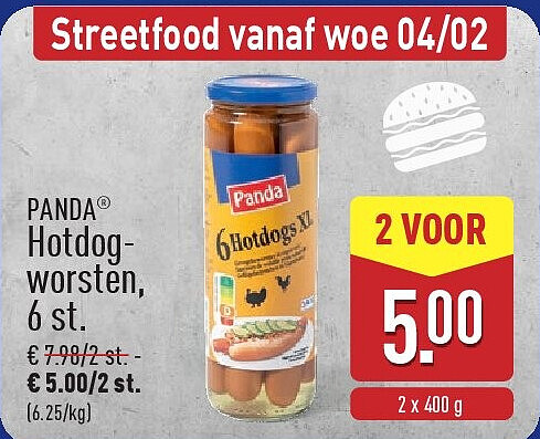 Hotdog­ worsten, 6st.