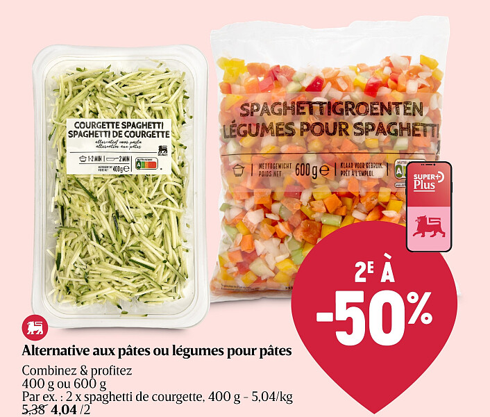 Alternative aux pâtes ou légumes pour pâtes