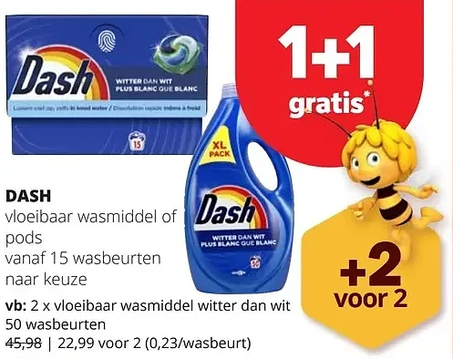 DASH vloeibaar wasmiddel witter dan wit 50 wasbeurten