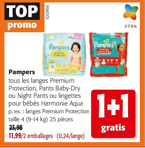Pampers langes Premium Protection taille 4 (9-14 kg) 25 pièces