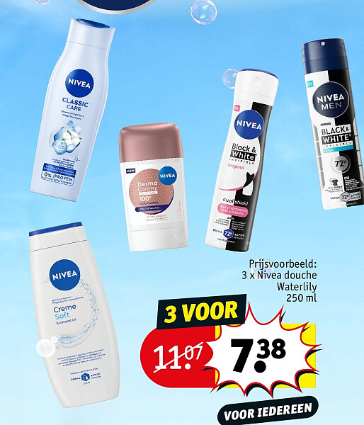 3 x Nivea douche Waterlily 250 ml