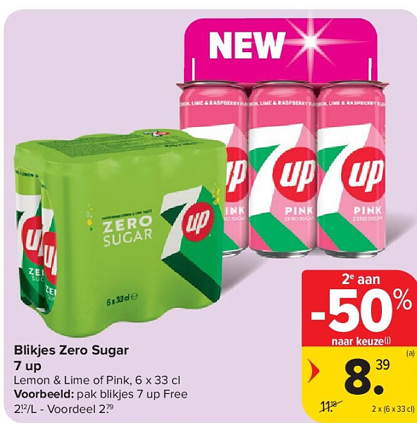 Blikjes Zero Sugar 7 up