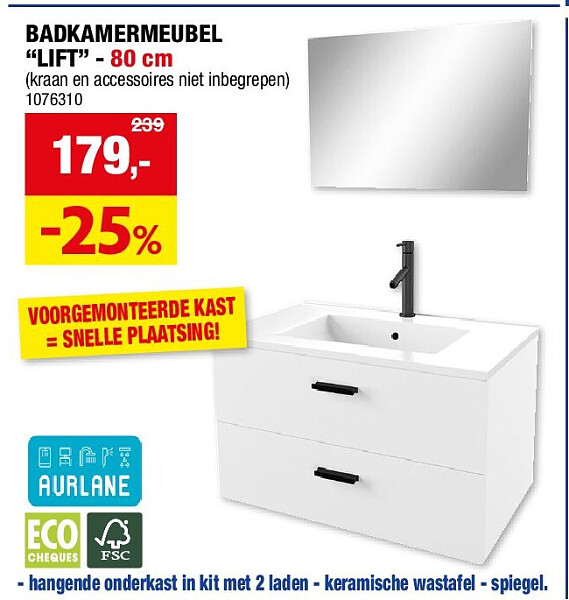 BADKAMERMEUBEL “LIFT” - 80 cm