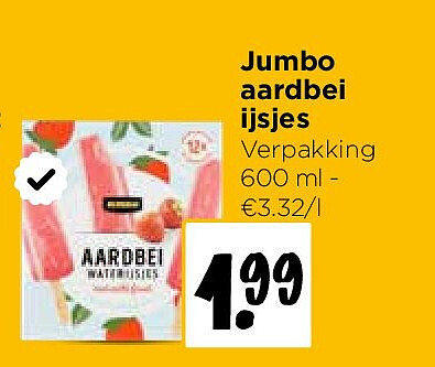Jumbo aardbei ijsjes