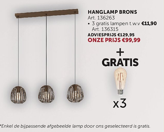 HANGLAMP BRONS