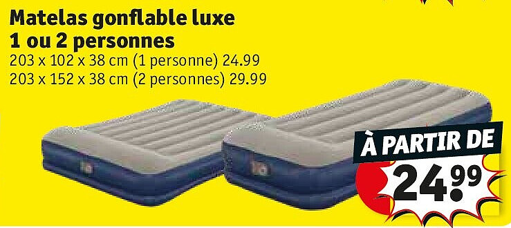 Matelas gonflable luxe 1 ou 2 personnes 203 x 102 x 38 cm