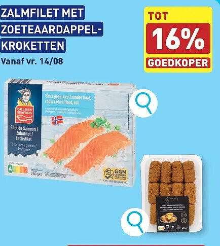 ZALMFILET MET ZOETEAARDAPPELKROKETTEN