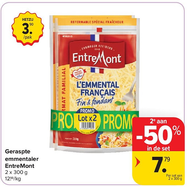 Geraspte emmentaler EntreMont