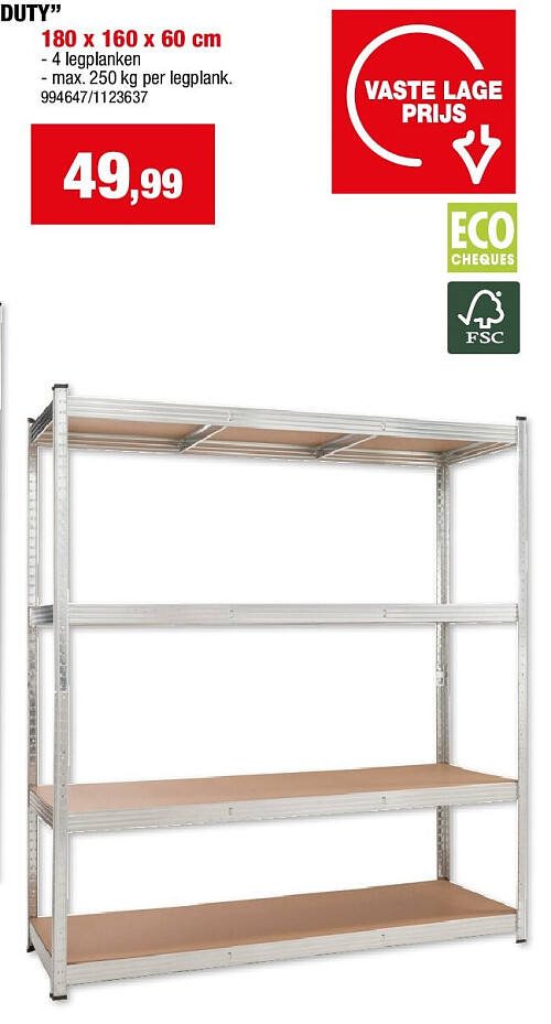 GEGALVANISEERD REK “HEAVY DUTY” 180 x 160 x 60 cm