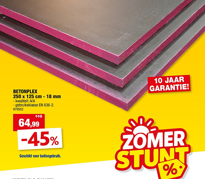 BETONPLEX 250 x 125 cm - 18 mm