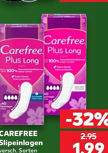 CAREFREE Slipeinlagen, 40-56-St.-Packung