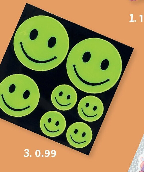 Autocollants smiley réfléchissants