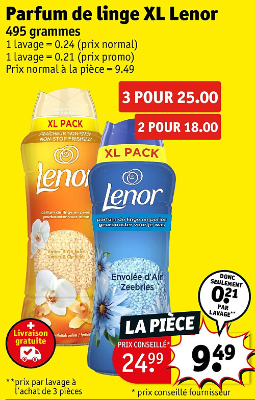 Parfum de linge XL Lenor 495 grammes
