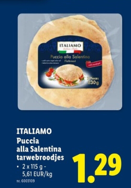 Puccia alla Salentina tarwebroodjes