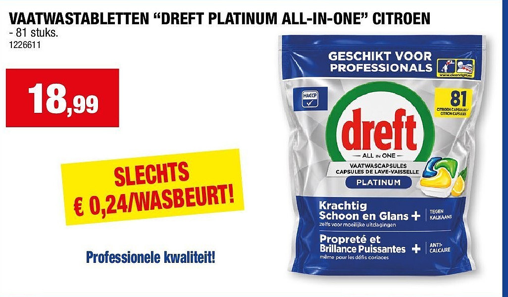 VAATWASTABLETTEN “DREFT PLATINUM ALL-IN-ONE” CITROEN