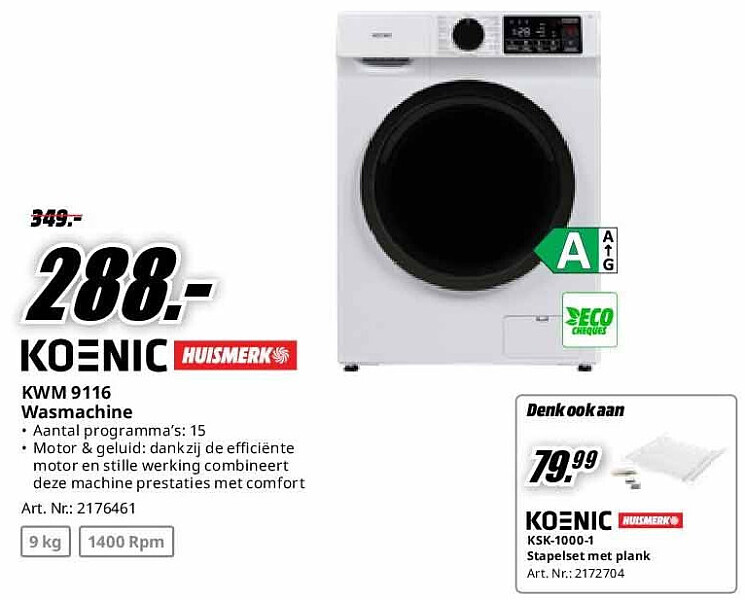 Koenic KWM 9116 Wasmachine