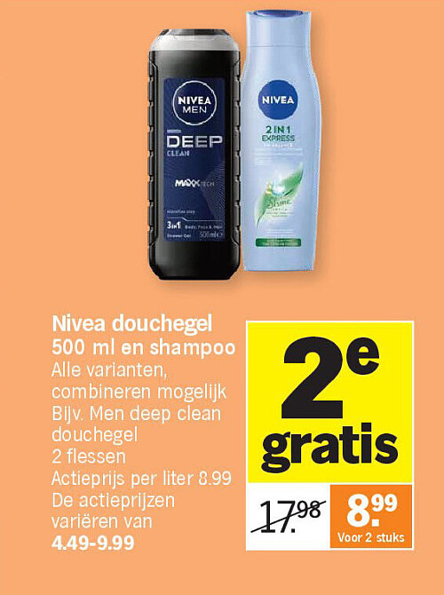 Nivea douchegel 500 ml en shampoo