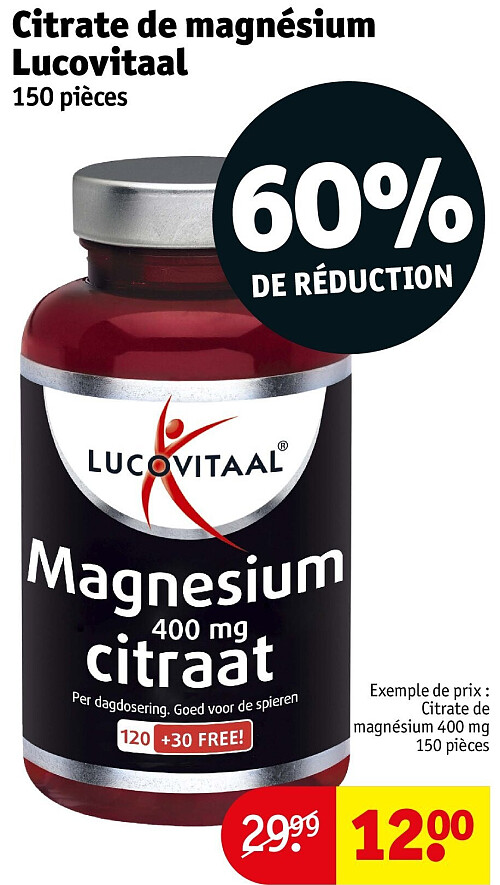 Citrate de magnésium Lucovitaal 150 pièces