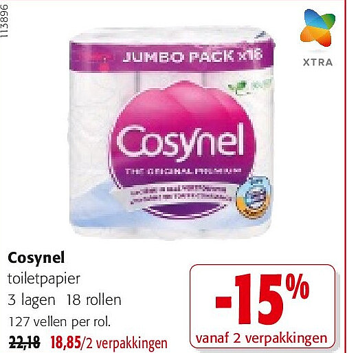 Cosynel toiletpapier 3 lagen 18 rollen