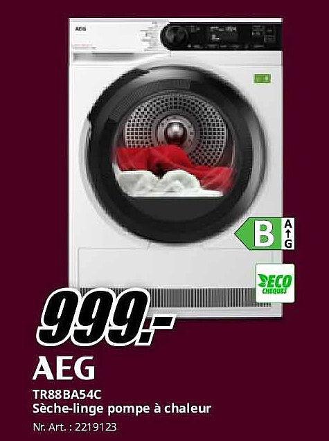 Aeg TR88BA54C Sèche-linge pompe à chaleur