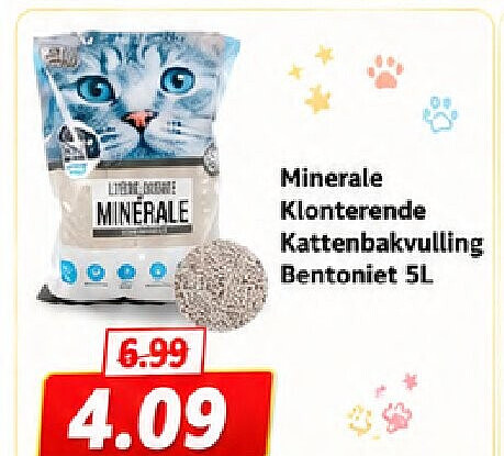 Minerale Klonterende Kattenbakvulling Bentoniet 5L