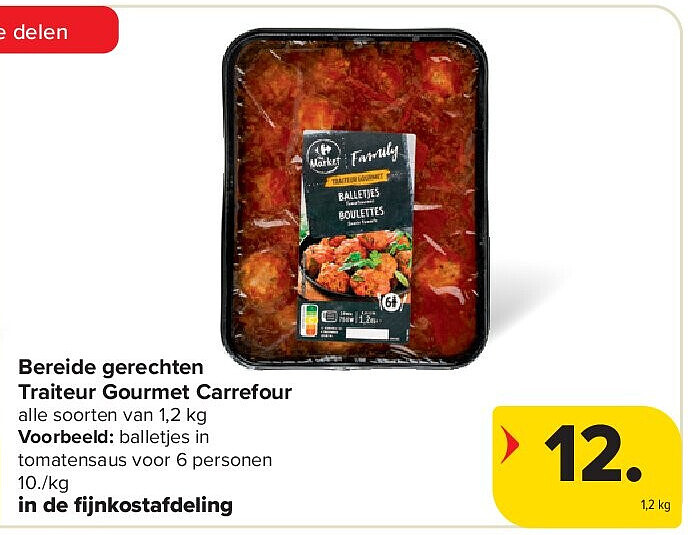 Bereide gerechten Traiteur Gourmet Carrefour