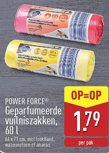Geparfumeerde vuilniszakken, 60l