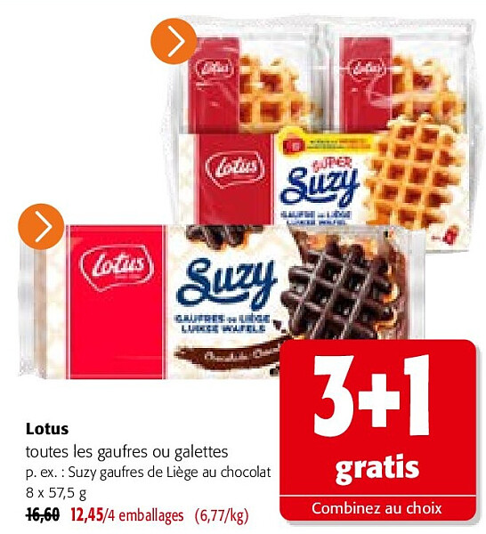 Lotus Suzy gaufres de Liège au chocolat 8 x 57,5 g